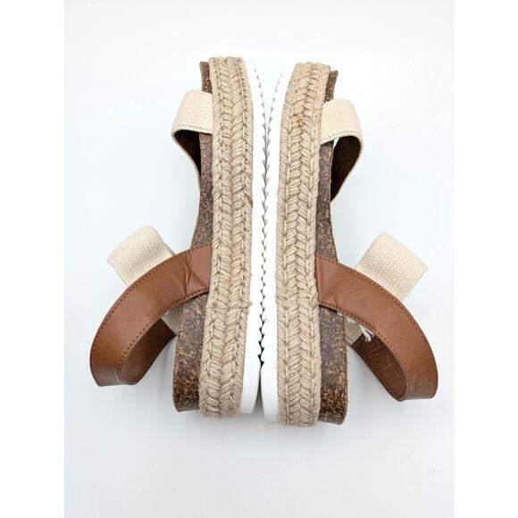 Steve Madden Jaklin Platform Espadrille Banded Sandals Women's Tan Size US9 - Picture 5 of 11